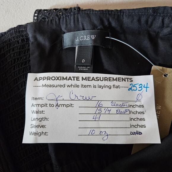 J. Crew Womens Dress 0 Black Midi Swiss Dot Ruffle Sleeveless A Line Flowy NWT - Picture 14 of 14